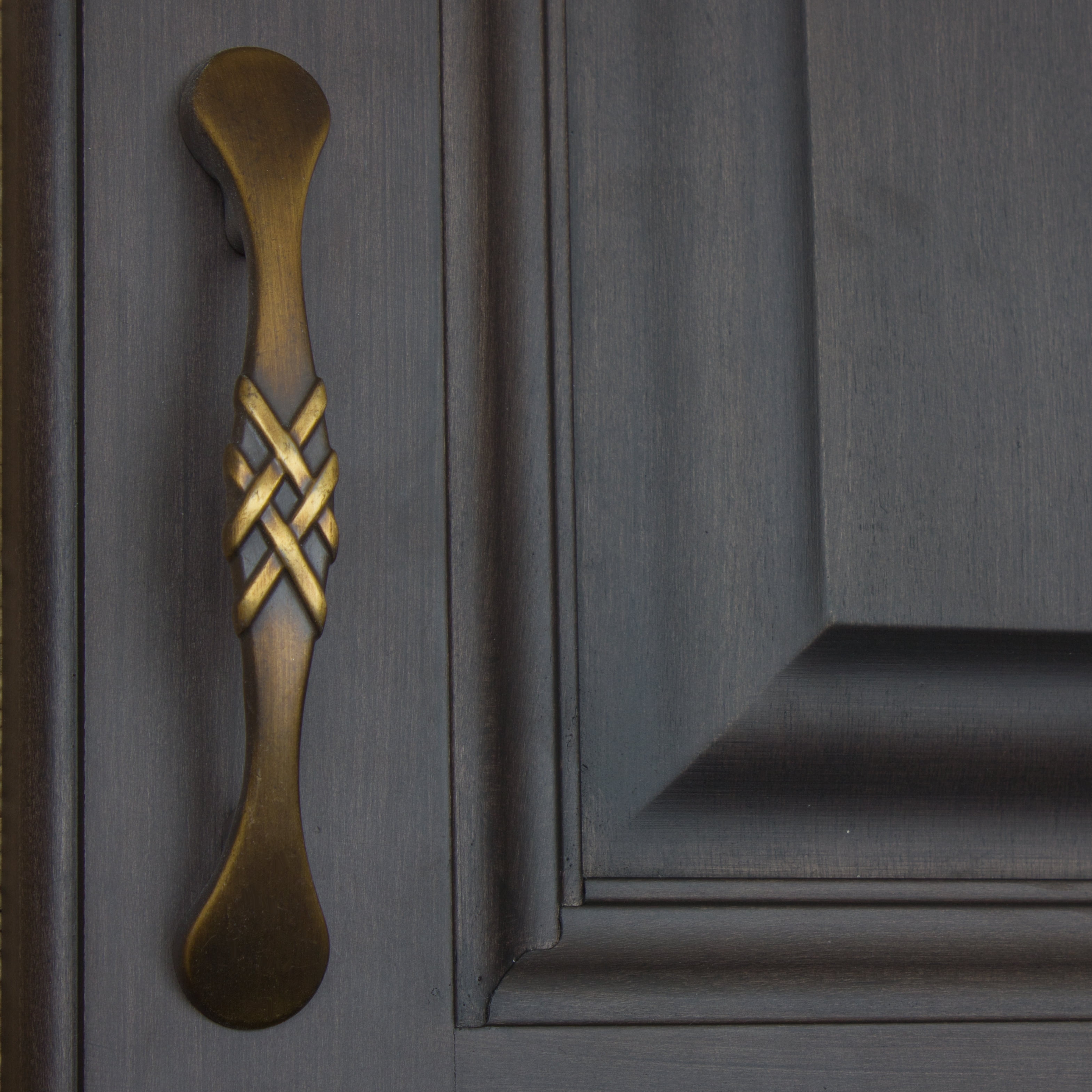 GlideRite 3 in. Center Classic Braided Cabinet Hardware Pull Handles, Antique Brass, Pack of 25