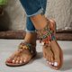 thumbnail image 5 of Negro Correa de Tobillo Sandalias de Moda Casual Redondo-Pie Abierto-Pie Estilo Romano con Perlas de la Playa Bohemia Sandalias Planas con Correas de Tobillo, 5 of 7