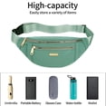 thumbnail image 4 of Fanny Pack for Women Men Pockets, fashion Waist Pack Crossbody Bum Bags - green, 4 of 7