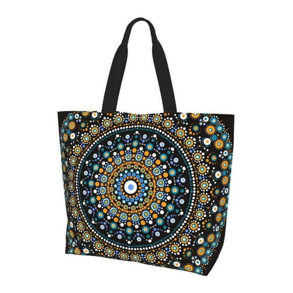 Yiaed Dot Mandala Print Handbag for Women Tote Purse Shoulder Bag Large Fashion Hobo Purse Handbag Shopping Tote