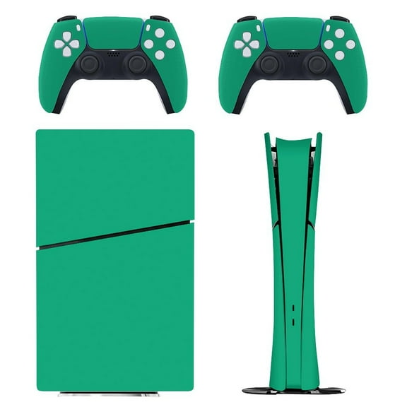 Skin Sticker for PS5 Slim / Pro / Standard Disc / Digital Edition Console and Controllers Decals for PlayStation 5 Green Munsell