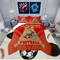 thumbnail image 1 of Erosebridal Ensemble de Literie de Sport Football pour Lit Simple, Couette à Rayures Géométriques, Décorative pour Chambre d'Enfant, Réversible, Légère, 2 Pcs, 1 of 7