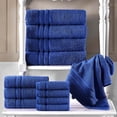 thumbnail image 6 of Hawmam Linen Bathroom Set - Royal Blue - 6 Piece Set Includes 2 Bath Towels, 2 Hand Towels, 2 Washcloths - Soft, Plush, Quickdry, Super Absorbent - 100% Turkish Cotton, Hotel Quality, Eco Friendly, 6 of 6