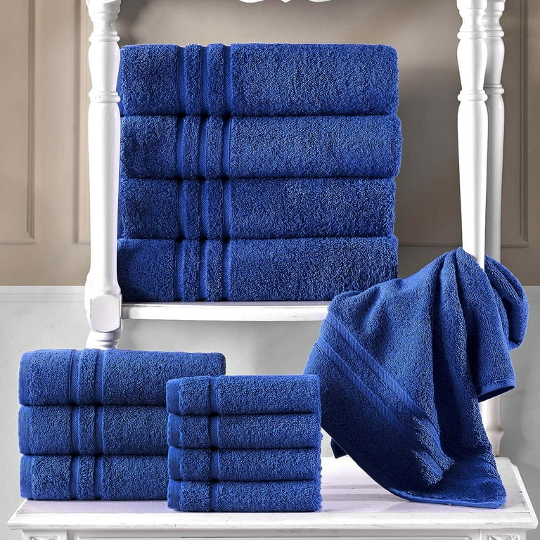 Hawmam 6 Pack Navy Blue Bath Linen Sets Turkish Cotton Soft Large Lasting Absorbent Towels Walmart