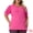 Hot Pink, variant on DARING DIVA Women's Plus Tops V Neck Puff Sleeve Blouse Shirt 1X Red