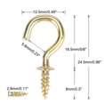thumbnail image 2 of 30pcs Cup Ceiling Hooks 5/8 Inch Brass Plating Screw-in Ceiling Wall Thread Hooks Great for Indoor Outdoor Plants, 2 of 7