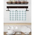 thumbnail image 3 of Aqua Plaid Kitchen Dish Towels for Drying Dishes Set of 3, Spring Summer Farmhouse Buffalo Checkered Waffle Weave Microfiber Hand Tea Bathroom Towels Quick Dry & Absorbent Towel 15.7x23.6, 3 of 7