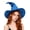 Blue, variant on Elegant Crushed Faux Suede Witch Hat for Adults - Wide-Brim Halloween & Cosplay Costume Accessory (Multiple Colors Available) Adjustable Wire Brim