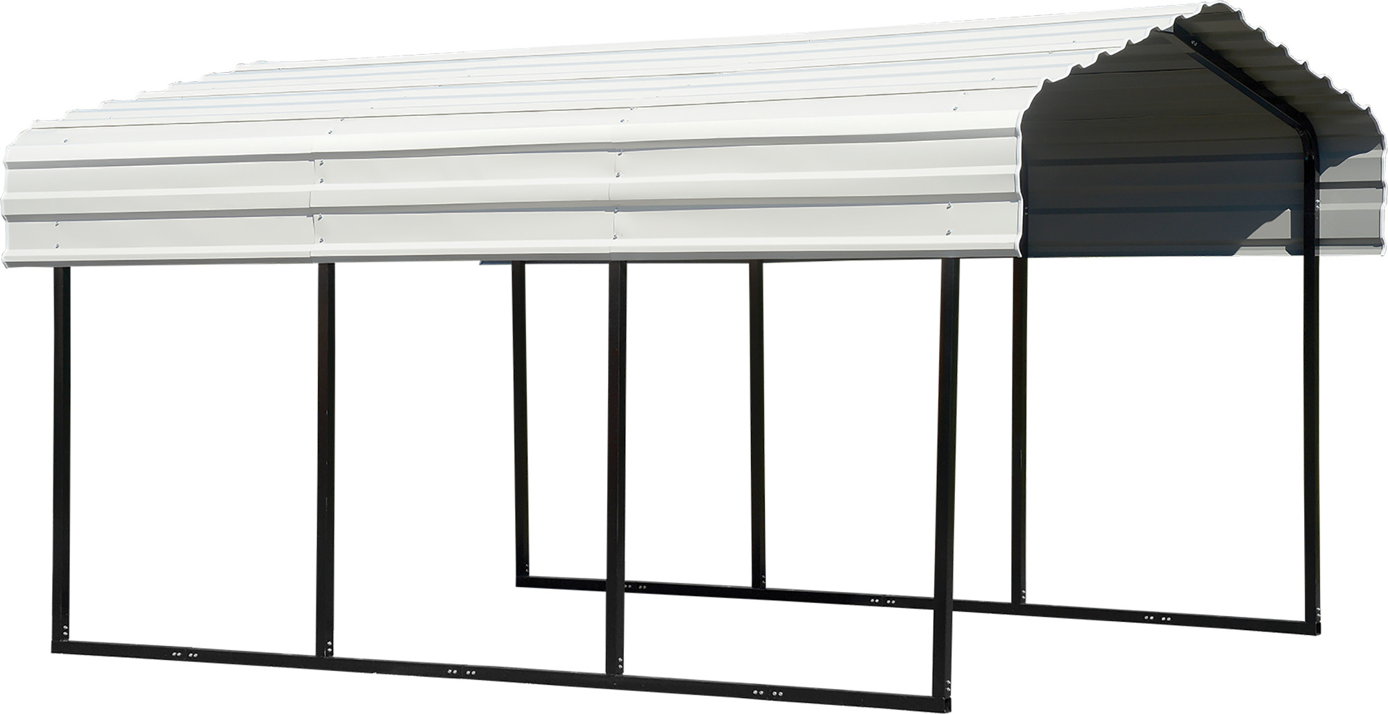 Arrow Galvanized Steel Carport, 10 x 15 x 7 ft, Black/Eggshell - image 3 of 17