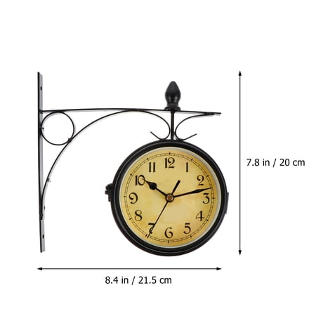 HONMEET Vintage Double-Sided Wall Clock Antique Style Decorative Hanging Clock for Home, Office, Living Room