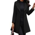 thumbnail image 1 of Chaqueta para mujer, chaqueta de entretiempo elegante, abrigo de lana para mujer, cálido, manga larga, monocolor, gabardina de negocios, solapa, abrigo de lana, parka, chaqueta con botones, 1 of 3