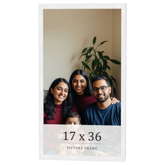 17x36 Frame White Real Wood Picture Frame Width 0.75 inches | Interior Frame Depth 0.5 inches |