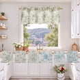 thumbnail image 2 of DWCN Thick Textured Linen Floral Valance for Kitchen Living Room, Rod Pocket Farmhouse Vintage Cottage Valance Curtain, Green Rose, 42 x 18 Inches, 1 Panel, 2 of 10