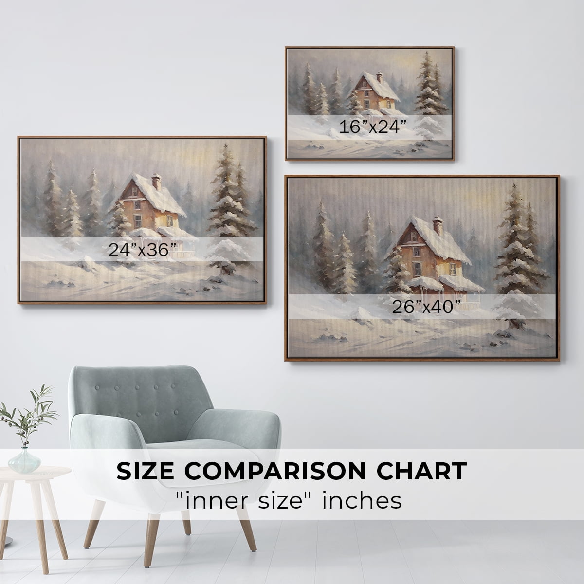 Vintage Landscape-CLXXVIII By Wexford Home Framed in Walnut Wood Gallery Wrapped Canvas 25 in. x 37 in.