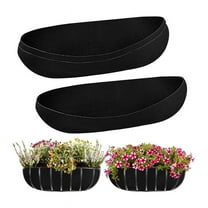 3PCS Felt Trough Planter Liners 30 Inch Fabric Window Box Liners Replacement Black Non-Woven Hanging Plant Liner