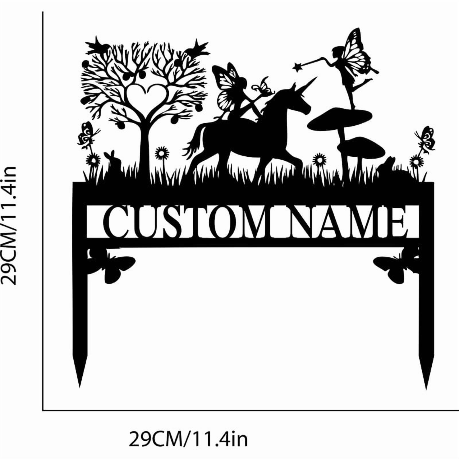 Customized Butterfly Bird Garden Name Sign | Personalized Memorial Garden Signs Outdoors | Custom Metal Yard Sign Plaque Stakes Decor