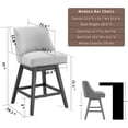 thumbnail image 2 of Modern Swivel Bar Stools Set of 4, 26" Gray Counter Height Bar Stools with Back for Kitchen Island, Fabric Upholstered Island Chairs with Wood Legs, Barstool Chairs, 2 of 6