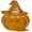 #C, variant on Natural Crystal Halloween Witch Pumpkin Jar, Resin Crystal Decor Candy Box, 3.8" x 3.9" Fall Home Decoration Gift (#G)