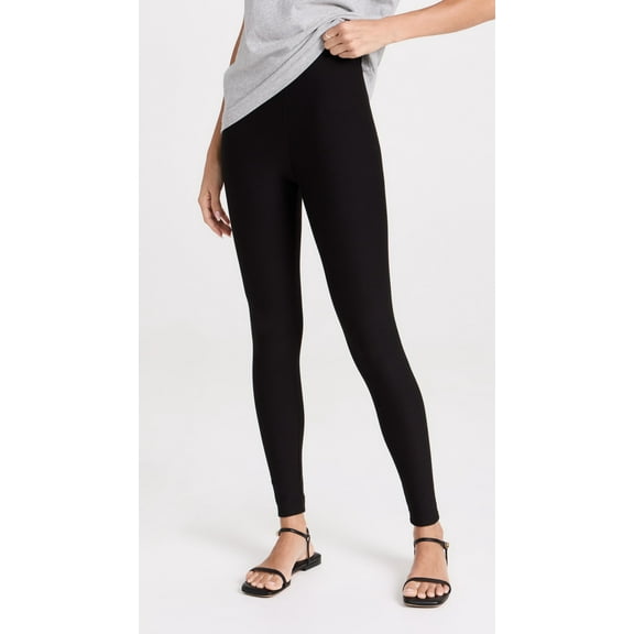 Plush Fleece Lined Leggings, Size M/T, Black