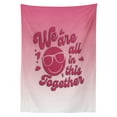 thumbnail image 3 of Ambesonne Emoji Tablecloth Rectangular Table Cover, Saying and Glasses Funny Face, 60"x84", Pale Pink Magenta, 3 of 4