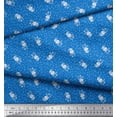 thumbnail image 2 of Soimoi Blue Cotton Voile Fabric Artistic Flower & Dots Decor Fabric Printed Yard 56 Inch Wide, 2 of 3