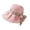 Pink, variant on Women Bow‑Knot Bucket Hat Summer Wide Brim UV Protection Sun Hat Pleated Design Casual Outdoor Breathable Travel Fisherman Cap
