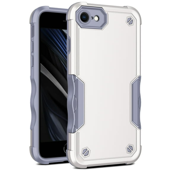 Allytech for iPhone SE 2022/2020 Case 4.7 inch, iPhone 8/iPhone 7 Cover, Slim Soft TPU PC Cover Case Non-Slip Shockproof Heavy Duty Cell Phone Case for iPhone SE 3rd/2nd Gen 2022/2020, White