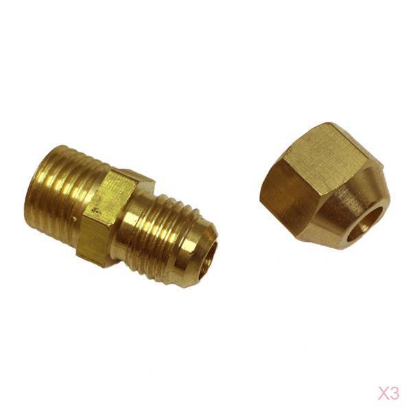 Adaptador De Conector Recto Roscado Macho De 1/4 Pulgadas De Metal 3 Uds. Sunnimix