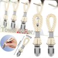 thumbnail image 4 of Braided Cotton Loop Towel Clip With Metal Clamp Multipurpose Cloth Hanger For Home Bathroom Kitchen, 4 of 5