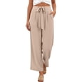 thumbnail image 2 of Juslio Women Pants High Waist Loose with Pockets Casual Comfortable Wide-Leg Pants, 2 of 9