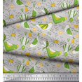 thumbnail image 2 of Soimoi Rayon Fabric Floral & Bird Cartoon Fabric Prints by Yard 56 Inch Wide, 2 of 3