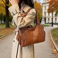 thumbnail image 3 of Sunyuer Vintage Chic Large Capacity PU Leather Shoulder Bag for Women - Stylish Slouchy Hobo Purse, 3 of 9
