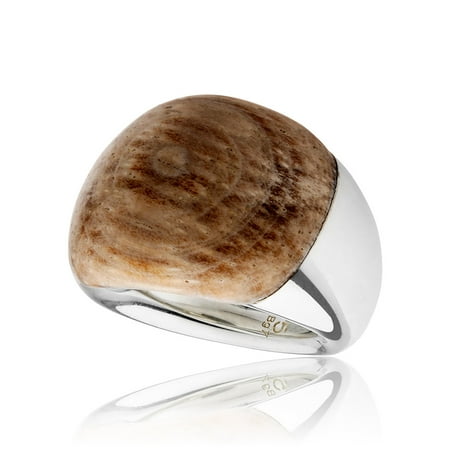 Sterling SIlver Brown Hyperbole Women's Fashion Ring