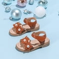 thumbnail image 2 of Gubotare Baby Sandals Girl Girls Sandals Summer Open Toe Flats Shoes Dress Sandals for Toddler Little Kid Big Kid Size 9.5 (Brown,9.5 Toddler), 2 of 6