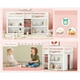 thumbnail image 4 of Bellemave Twin Size Wooden Loft Bed with Storage Shelves and LED Light Junior Loft Bed with Guardrails and Playroom Space-saving Low Loft Bed Frame, White, 4 of 11