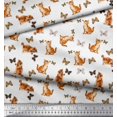thumbnail image 2 of Soimoi White Cotton Poplin Fabric Insect & Cat Animal Fabric Prints by Yard 56 Inch Wide, 2 of 3