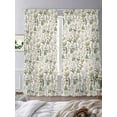 thumbnail image 3 of Herb Flower Texture Sheer Curtains 108 Inch Long 2 Panels, Retro Watercolor Country Farmhouse Light Filtering Rod Pocket Semi Sheer Curtains, Sheer Voile Drapes for Living Room Bedroom, 52"x108", 3 of 5