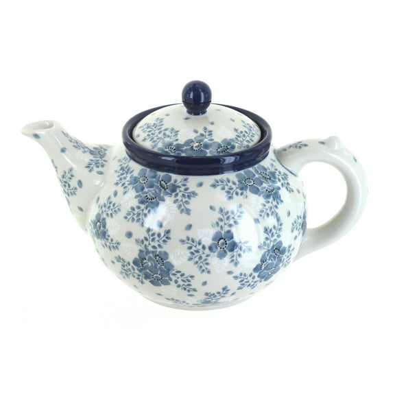 Blue Rose Polish Pottery Blue Fleur Medium Teapot