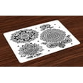 thumbnail image 1 of Ambesonne Ethnic Place Mats Set of 4, South Ornate Design, Standard Size, White Black, 1 of 4