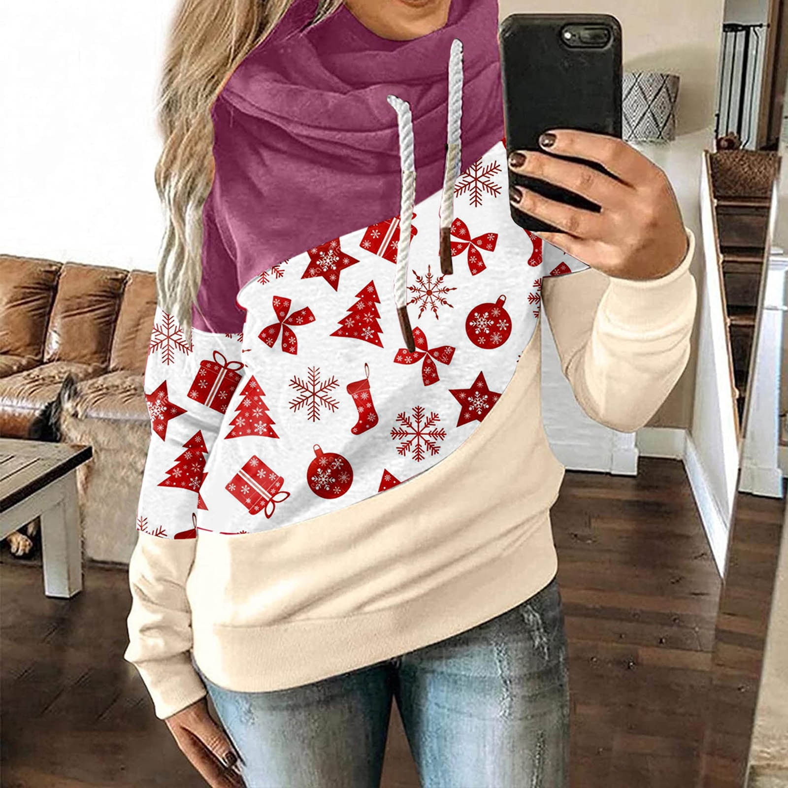 WJHWSX Hoodie for Women Comfy Christmas 