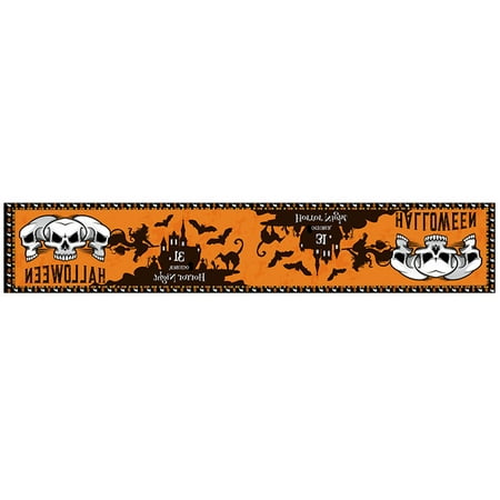 

Viugreum Halloween Table Runner | Reusable Polyester Halloween Table Runners Decorations | Halloween Tabletop Decor Dinner Party Supplies for Wedding Birthday