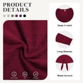 thumbnail image 5 of Asklazy Women's Ribbed Knit V-Neck Tie Front Long Sleeve Slim Fit Casual Tunic Tops,US Size,Wine Red,2XL, 5 of 9
