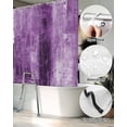 thumbnail image 5 of Split Shower Curtain for Transfer Bench, Purple Fabric Shower Curtains for Bathroom, Retro Oil Painting Modern Abstract Art Aesthetics Tub Sliding Transfer Bench Waterproof Bath Curtains 72"x84", 5 of 9