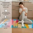 thumbnail image 4 of 2 Pieces Kitchen Rugs, Abstract Anti Fatigue Non Slip Foam Cushioned Colorful Lines Art Modern Comfort Indoor Floor Mat Runner Rug Set for Laundry Office Sink Bathroom (17"x48"+17"x24"), 4 of 6