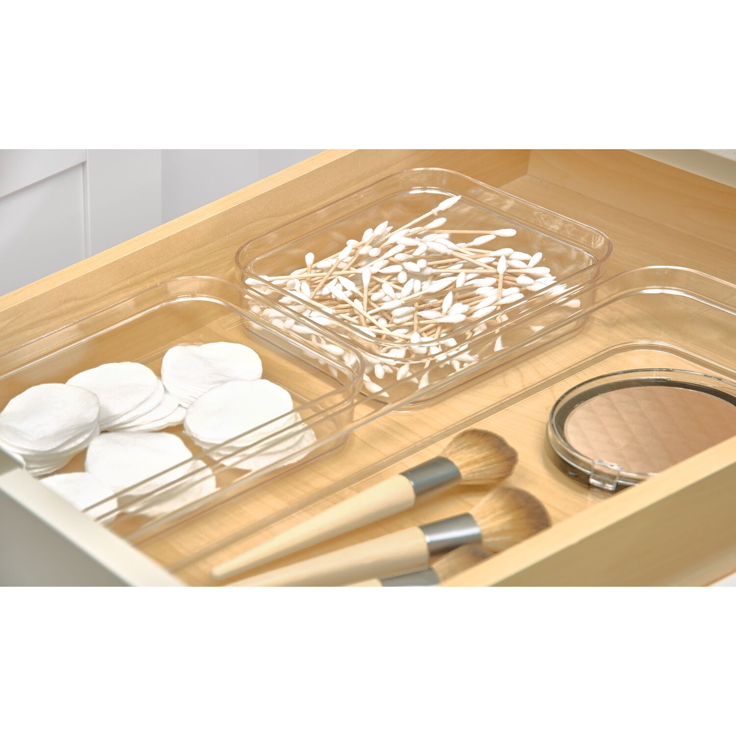 iDesign Clear Plastic Kitchen Drawer Organizer, 6 x 9 x 2 