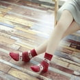 thumbnail image 4 of Chaussettes Épaisses en Mélange de Laine pour Femmes, Chaussettes de Noël d'Hiver Rouges, 4 of 8