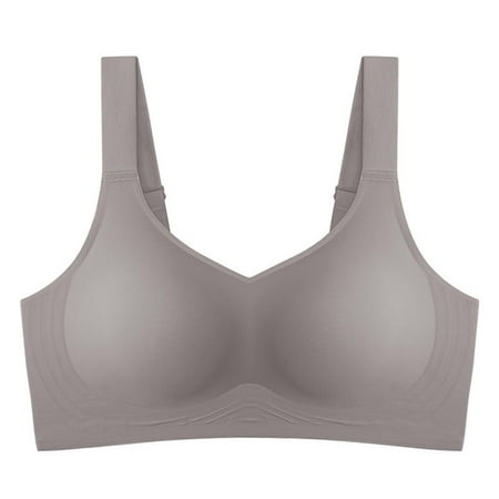 Siilsaa Strapless Bra Secrets Perfectly Smooth Wireless Bra  Full-Coverage T-Shirt Bra for Full Figures Dark Gray 3XL