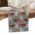 thumbnail image 3 of Christmas Table Runner Red Truck Christmas Tree Table Runners Winter Snowflakes Grey Cotton Linen Dresser Scarf Kitchen Dining Table Decor for Christmas Holiday Party Decor 13x36 Inch, 3 of 9