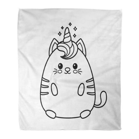 Jsdart Flannel Throw Blanket Cute Happy Smiling Unicorn Cat For Child Coloring Book Girls Kid Magic Drawing 50x60 Inch Lightweight Cozy Plush Fluffy Warm Fuzzy Soft Walmart Canada