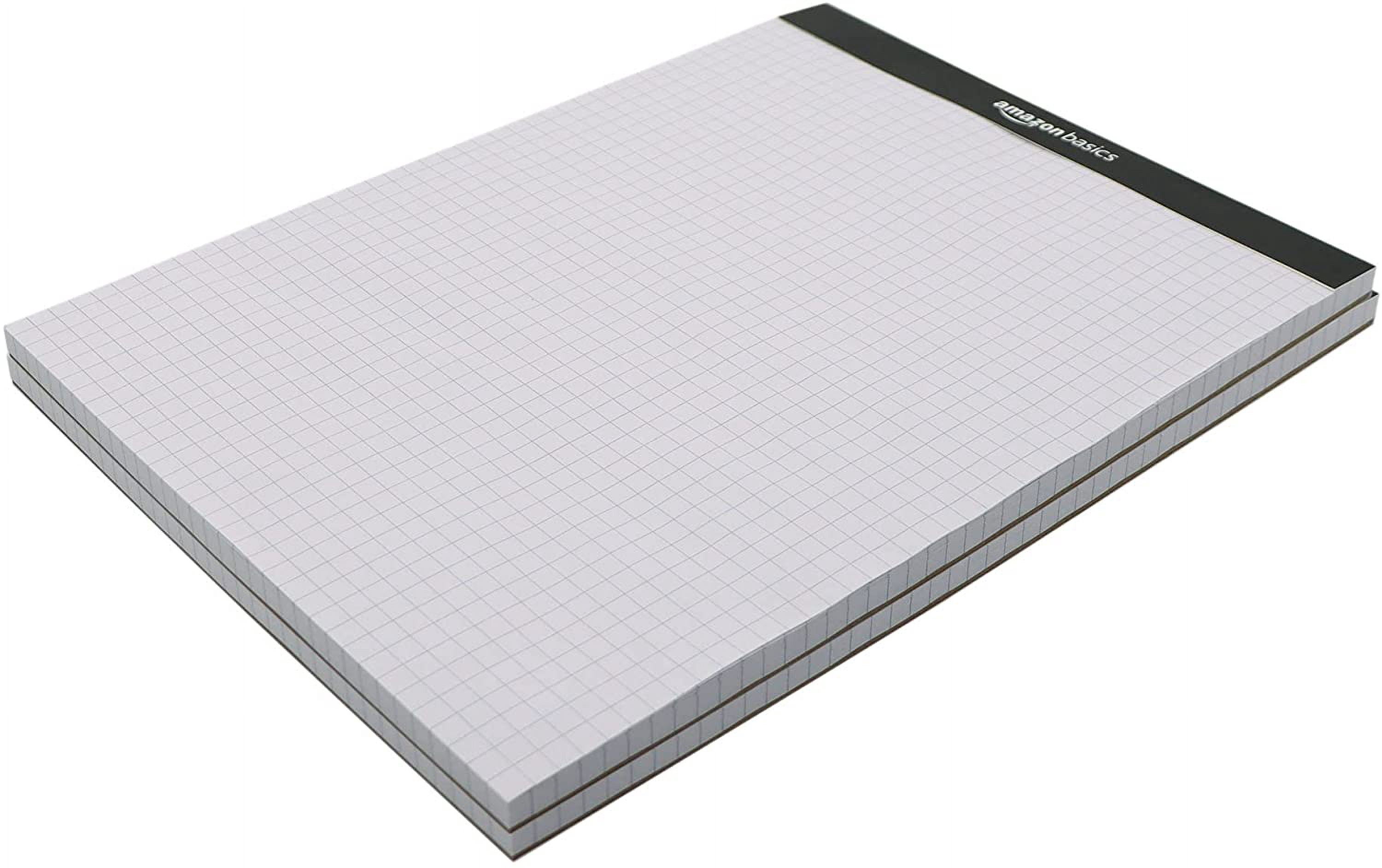 Quad-Ruled Graph Paper Pad with Sturdy Back, Perforated, 8.5" x 11.75", White, 100 Sheets/Pad, 2-Pack